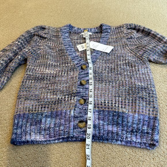 Design History Cardigan Sweater Chunky Marled V-Neck Cropped MEDIUM #M8043X NWT - Picture 8 of 12